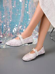 2025 Spring New French Retro Shallow Mary Jane Ballet Flats For Women - Beige - View 6