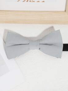1pc Men's Casual Solid Color Simple Design Dual Layer Bowknot,Suitable For Wedding,Party,Gift,Prom Accessories, Wear With Suit Men Necktie - A - View 14