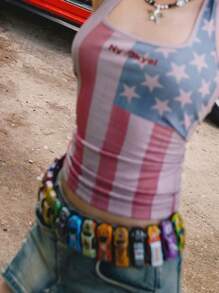 1pc Colorful Car Design Waist Belt, 1 Meter, Leather Strap, DIY Decorative, Versatile For Jeans, Car Shape Waist Chain (Car Color & Style Random)