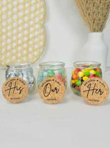 1 peça/3 peças Frasco de Armazenamento de Doces com Nome e Data Personalizados, Frascos Dispensadores, Frascos de Desejos, Frascos à Deriva, Frascos de Água Benta, Presentes de Casamento, Aniversário, Aniversário de Casamento, Lembrancinhas de Batismo