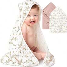 1PC Muslin Hooded Baby Towels Ultra-Soft Absorbent Baby Bath Towels With Hood For Newborn And Infant 30x30inch