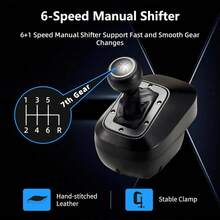 DOYO PC USB Simulator Gear Shifter | Compatible With G29 G27 G25 G920 T300RS/GT | Six-Speed H Pattern With Reverse | Ideal  Compatible With ATS ETS WRC Sim Racing Games - 黑色 - 查看 4