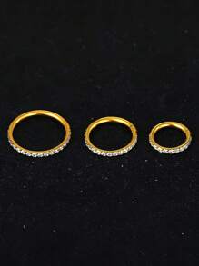 1 Piece/2 Pieces/4 Pieces Of Hypoallergenic 316L Stainless Steel Gold Nose Ring, Inlaid With 5A Grade Zirconia Women's Body Jewelry Nose Ring, Suitable For Multiple Body Piercing Jewelry Gifts Such As Earlobes, Ear Rings, Nose Septum Rings, Perforated Rings, Earrings, Etc.