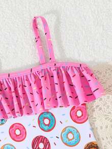 Toddler Girls' One-Piece Donuts Print Swimsuit - Multicolor - View 4