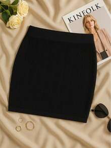 FALDA CORTA CON LICRA  Liso    Casual    Playa - Negro - Ver 3