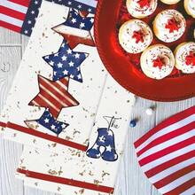 2pcs Patriotic Kitchen Towels Hand Towel- 15.7x23.6" American Flag & Stars Design, Red White Blue, Durable Polyester, Perfect For Home Decor & Holiday Gifts,Super Towels, - Multicolor - View 10