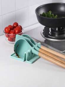 1pc Silicone Kitchen Utensil Holder With Drip Pad, Suitable For Various Utensils, Heat Resistant Spoon Rack, Applicable For Stove, Kitchen Utensil Rack For Holding Ladles And Tongs - Multicolor - View 5