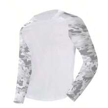 Camisas de pesca para hombres de manga larga con capucha, de secado rápido - Plateado - Ver 1