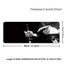 Extra Large Gaming Mouse Pad, Hold A Sword Pattern Desk Mat, Black And White Sword Design, With Non-Slip Rubber Base, Washable Office & Gaming Mousepad, With Precision Edging For ESports, Computer & Office Use