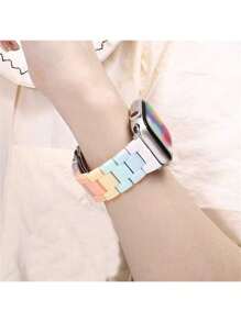 Pulseira de resina Apple 1 peça compatível com pulseira 40 mm 49 mm 44 mm 46 mm 45 mm 41 mm 42 mm 38 mm Pulseira compatível com relógio série Ultra SE 10 9 8 7 6 5 4 3 2 1 Acessórios adequados para meninas e mulheres Atividades de lazer Compatível com pulseiras Apple WatchBands