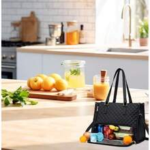 Lavenra All in One Tote Bag Laptop Bag With Lunch Compartment Convertible Laptop Bag Work - Caqui - Ver 2