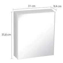 Bathroom Cabinet With Mirror Overlay White | 31.9x9.4x35.8cm | 01 Door | Astra - Xem 3