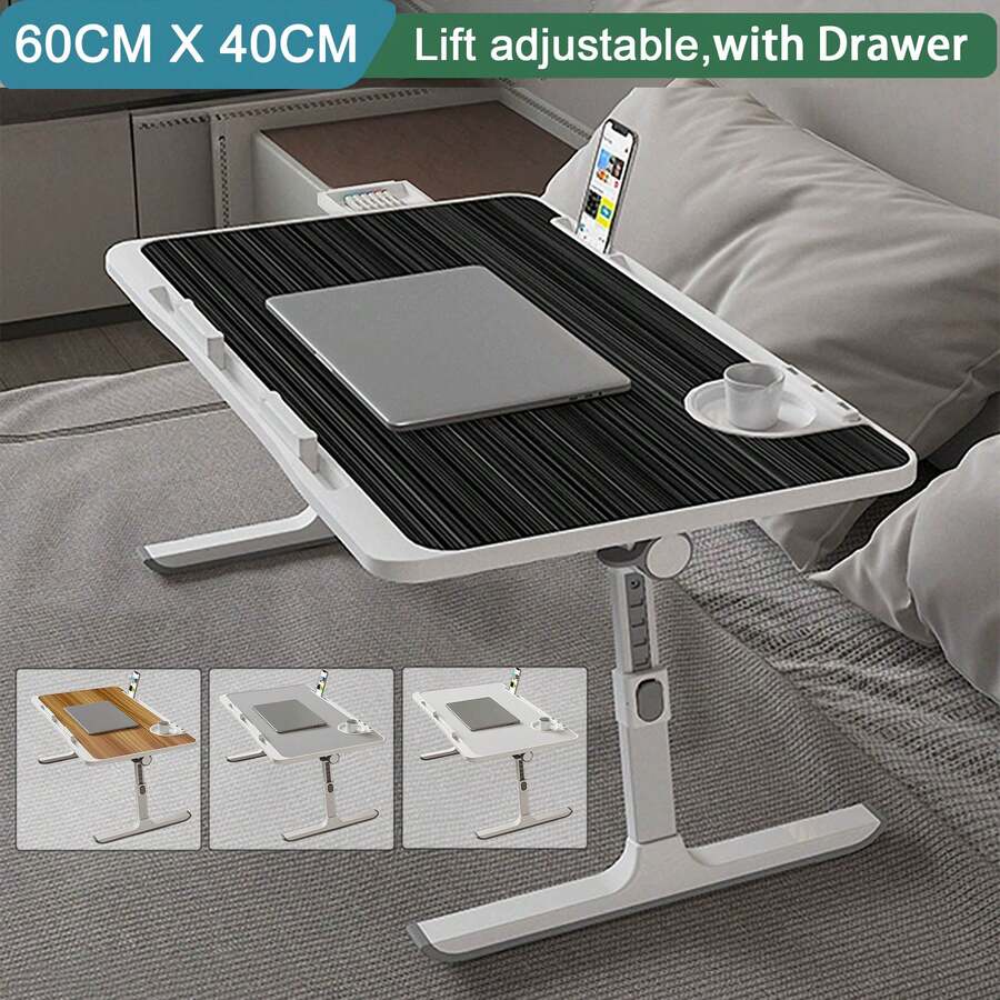 Tisch, höhenverstellbar Laptop ständer, Klappbarer laptoptisch, für Arbeiten Studieren Lesen Schreiben Essen,Laptoptisch, Laptop Betttisch Klappbar, Notebook Tisch mit , Schublade, Cup Slot, für Bett, Sofa, Boden, Laptopständer, Frühstückstablett, klappbare Beine.