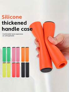 1 对柔软硅胶自行车车把套 - 舒适、防滑、加厚设计，适用于山地车和公路车，有黑色及更多颜色可选，自行车配件