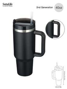 1个40盎司可重复使用真空保温水瓶，带提手、防漏盖和吸管，可长时间保温/保冷。 - 40盎司 - 查看 25