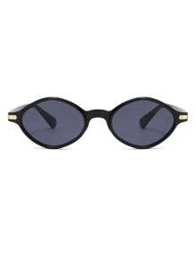 1 Pair Men's Leopard Print Small Frame Cat-Eye Fashion Fashion Glasses, Zinc Alloy, Suitable For Daily Wear
