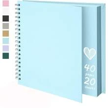 1 Peça Álbum de Fotos Scrapbook DIY de 7x7 Polegadas, Papel Kraft em Branco, Scrapbook com 20 Folhas, Livro de Memórias para Casamento, Família, de Volta às Aulas, Suprimentos Escolares