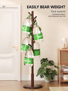 LKZ Solid Wood Coat Rack, Free Standing Tree-Shaped Coat Rack With 8 Hooks, Max Load 40kg, Suitable For Hats, Bags, Clothes And Scarves, Can Be Placed In Bedroom, Living Room, Office And Entryway - Brown - View 8