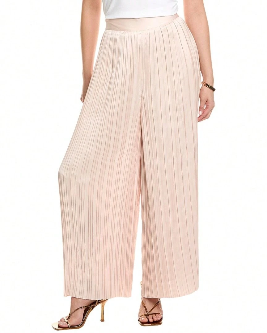 Elie Tahari Pull-On Pleated Wide Leg Pant - 粉色 - 查看 1