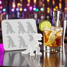 1 件怪物冰模，自制风味冷冻零食模具大号硅胶冰块模具可制作 6 个巨型威士忌冰龙硅胶 - 彩色 - 查看 4