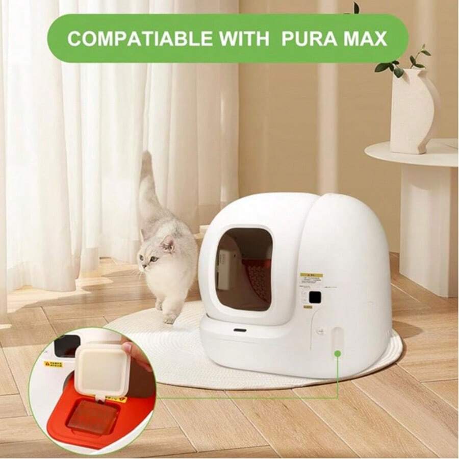 6pcs Self-Cleaning Cat Litter Box Deodorizer Gel, Compatible With Automatic Litter Box, Cat Litter Deodorizer - Yellow - View 1