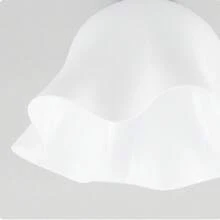 E27 底座 PVC 波浪灯罩，日式简约花卉图案，米色创意亚克力灯罩，适用于吊灯、台灯、吸顶灯具