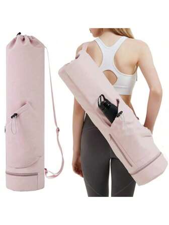 Yoga Mat Bag With Strap, Water Bottle Pocket And Wet Pocket, Multifunctional Storage Bag