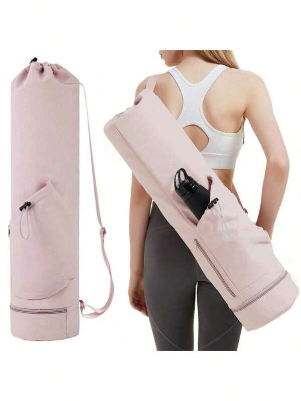 Bolsa para esterilla de yoga con correa, bolsillo para botella de agua y bolsillo húmedo, bolsa de almacenamiento multifuncional