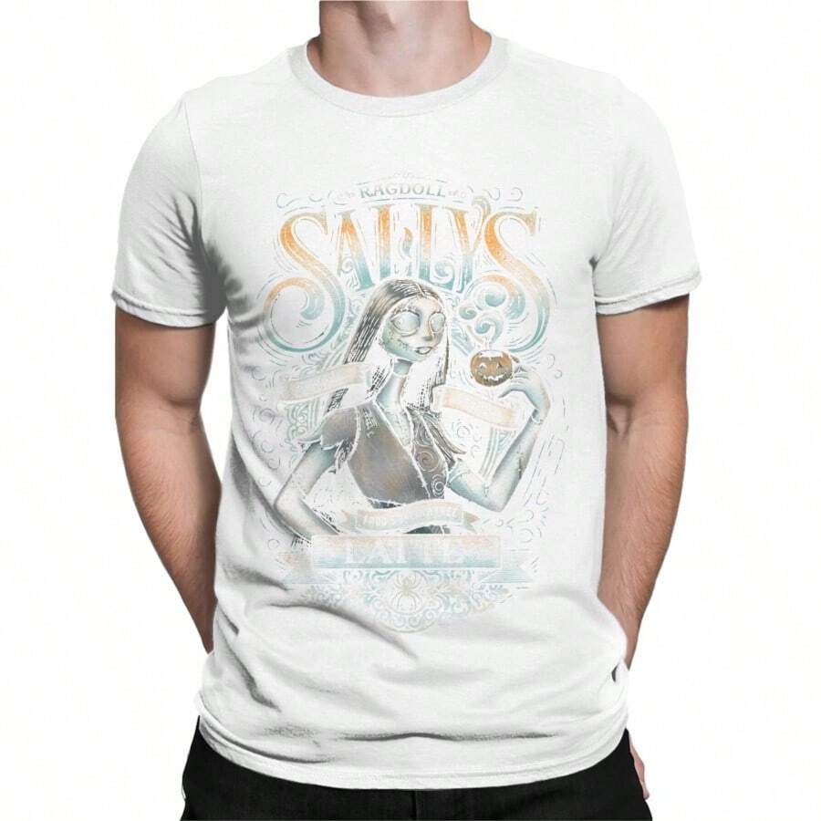 Cool Summer Sallys Spiced Latte T-Shirts Men Women Nightmare Before Christmas T Shirts Halloween Pumpkin Cotton Tees Birthday Gift Tops - 白色 - 查看 1