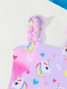 Toddler Unicorn One-Piece Swimsuit - Multicolor - View 4