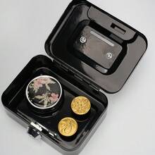 1pc High-Security Metal Key Lock Storage Box, Sturdy Durable Adult Anti-Theft Money, Multi-Functional Secure Storage For Coins Cash Cashier Drawer - Multicolor - View 8