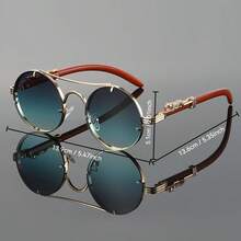 1 Pair Retro Leopard Head Decorative Fashion Glasses, Classic Unisex Metal Round Frame Eyeglasses - Multicolor - View 9