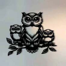 Metal Owl Sculpture - 1pc Decorative Iron Owl Wall Art For Garden, Patio, Living Room, Balcony - Outdoor Garden Patio Decorative Mural Fence Decoration, Indoor Home Wall Decor, No Electricity Required