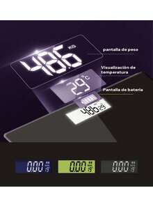 Báscula de baño de peso digital Tecnología de pasos de báscula inteligente con LCD fácil de leer, báscula digital perfecta para el hogar de hasta 400 libras, báscula de peso de alta precisión en negro - Negro - Ver 9