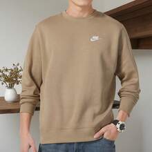 Nike 男衛衣M NSW CLUB CRW BB運動服飾圓領健身外套休閒舒適套加絨頭衫 BV2663-247 - 卡其色 - 查看 5