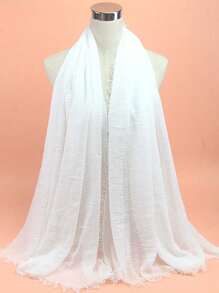 1pc Solid Color Soft Bubble Scarf Shawl Hijab