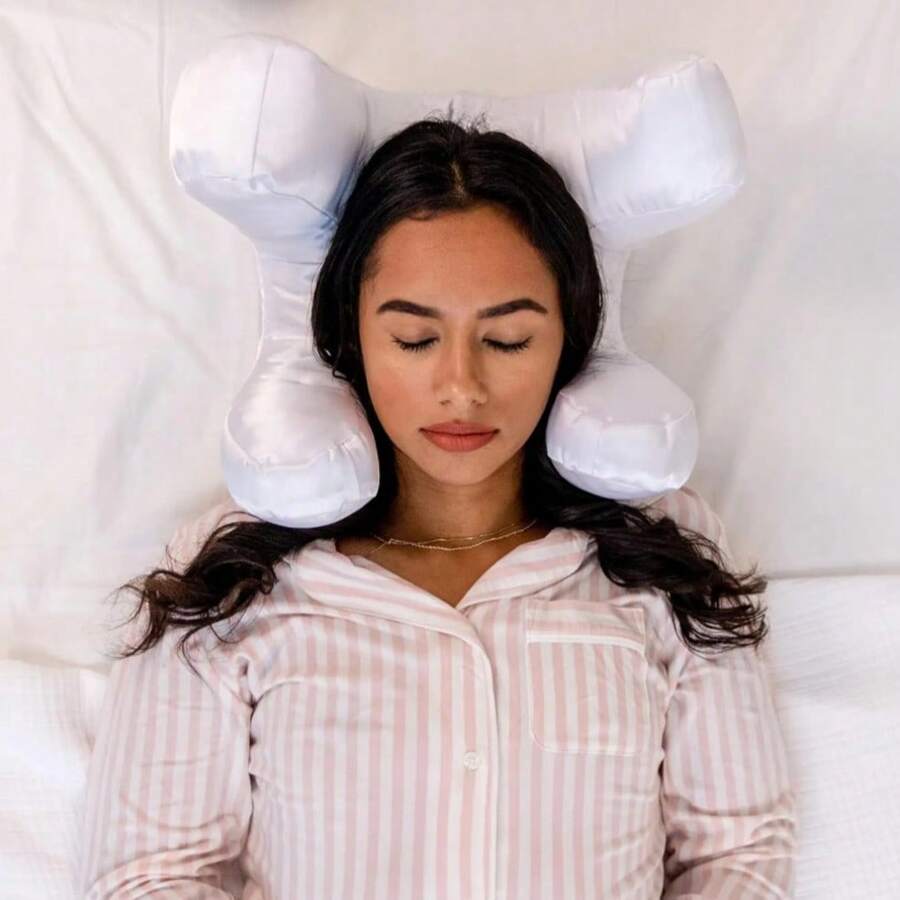 Almohada de satén Beauty Pillow para un sueño reparador, mantiene tu rostro maquillado, cómoda y suave almohada de espuma viscoelástica para la siesta (comprimida al vacío y enviada)