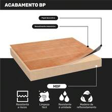 Gabinete Armário Mesa de Cabeceira Multiuso Ivy 60cm 100% MDF BP com 01 Gaveta Preto - Desk Design