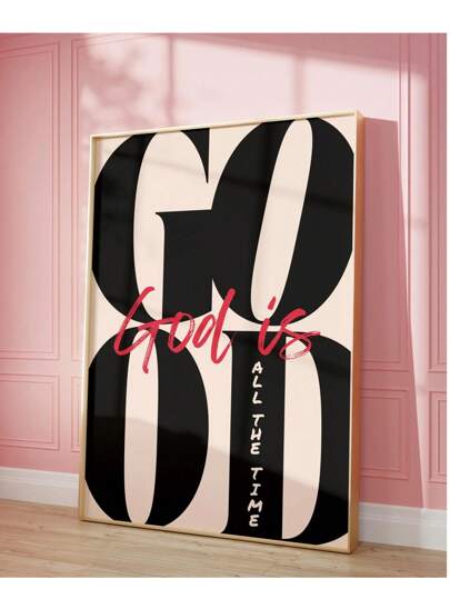 1 peça sem moldura Deus é bom o tempo todo impressão estética pôster de versículo bíblico impressão cristã legal arte de parede cristã citação de Deus pôster tipografia decoração