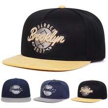 1 件男士 Barber Brooklyn Shop Snapback 帽子，字母刺绣棒球帽，街头时尚休闲帽，适合春秋季户外旅行、海滩度假 - 彩色 - 查看 1