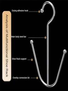 1, 2, 4 ,6,8 Shoe Drying Racks, Household Stainless Steel Shoe Racks, Stainless Steel Shoe Racks, Shoe Hooks, For Drying Shoes, Multi-Functional Simple Windproof Hooks, Stainless Steel Shoe Drying Racks, Shoe Drying Hooks, Outdoor Household Multi-Functional Shoe Drying Racks, Shoe Drying Wonders, Stainless Steel Hooks.