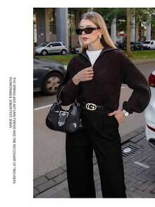 1 件/2 件时尚黑色真皮女式腰带 - 百搭时尚，适合搭配牛仔裤和休闲装，适合春季 - A - 查看 4