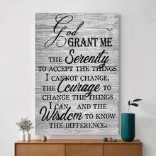 Framed Serenity Prayer Inspirational Wall Art -   8x10" Grey Scripture Decor For Bedroom & Pray Room, Perfect For Room Decor - Framed - View 1
