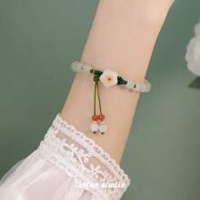 1 Pc Crystal Beads Bracelet, Delicate Princess-Style Minimalist Design, Sweet Girl Vibe, Matching Friendship Bracelet