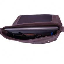 Men's Crossbody Briefcase Shoulder Bag With 15.6" Laptop - Rust Brown - View 4