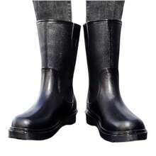 Bota Hombre Industrial Trabajo Jardinería Agricultura Lava Autos Para Lluvia Impermeable Suela Antideslizante Ligeras Protectoras - Negro - Ver 2