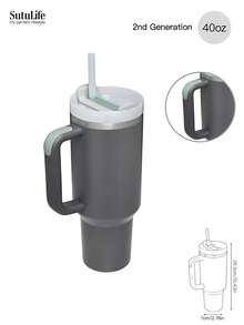 1个40盎司可重复使用真空保温水瓶，带提手、防漏盖和吸管，可长时间保温/保冷。 - 40盎司 - 查看 39