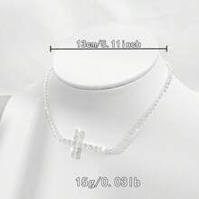 1 pieza Collar con cruz de cristal minimalista y de moda, cadena para la clavícula para uso diario