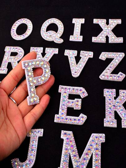 1pc A-Z Letter, Bright Color, Exquisite, Custom Name, Hand-Stitched Patch, Adhesive Backing, Badge, 3D Patch, Hat, Jeans, Sticker, Clothes, Bag, Custom Name, DIY Craft, Decorative Accessory - High-End, Fashionable, Convenient