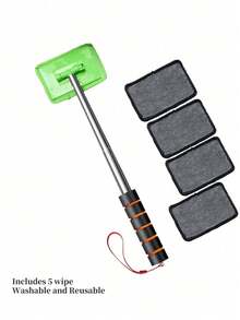 1pc/3pcs/5pcs Windshield Cleaning Tool Set - Extendable & Detachable Handle, Microfiber Cloth Car Glass Cleaning Brush, Car Windshield Squeegee, Suitable For Auto Detailing, Windshield, Truck, SUV, RV And Home Windows, Car Cleaning Kit, Car Glass Cleaner, Windshield Cleaner